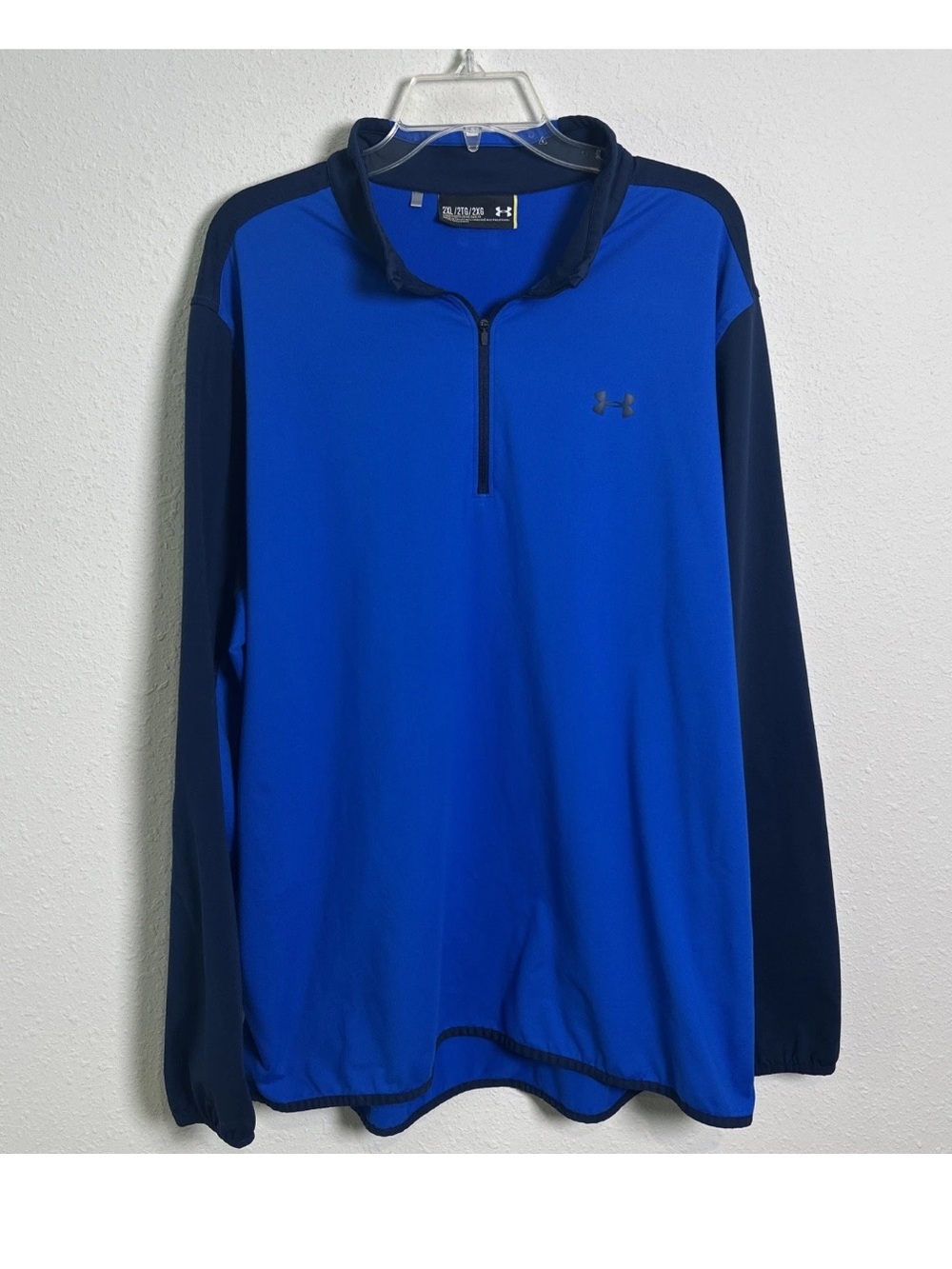 Under Armour 1/4 Zip Pullover Athleisure Top Blue Navy Blue Loose Fit Men’s 2XL